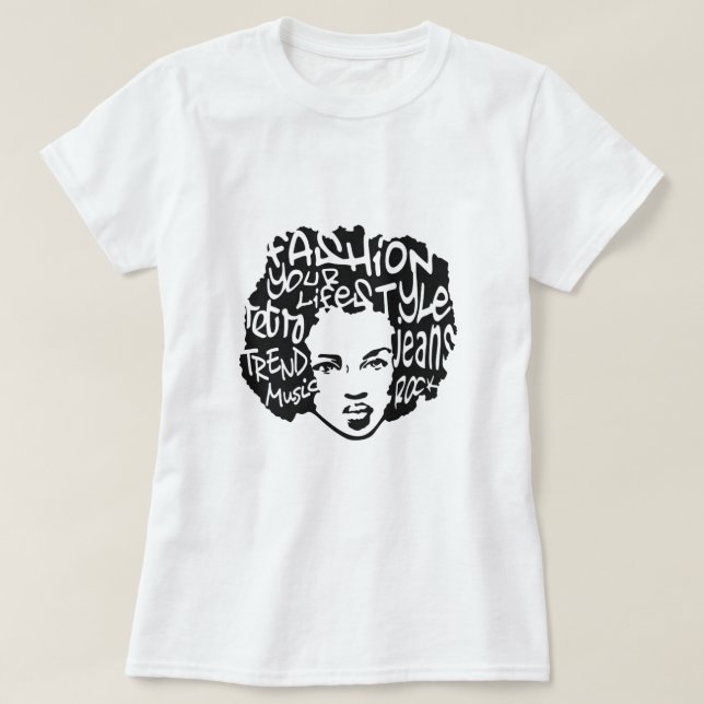 Camiseta retra del Afro (Diseño del anverso)