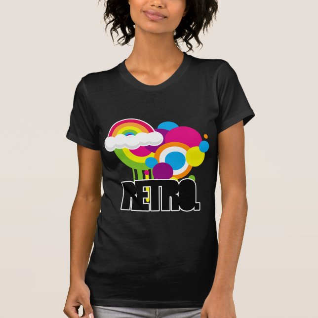 Camiseta retra del arco iris (mujeres) (Anverso)