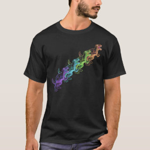 Camiseta retra del arte pop de los dinosaurios