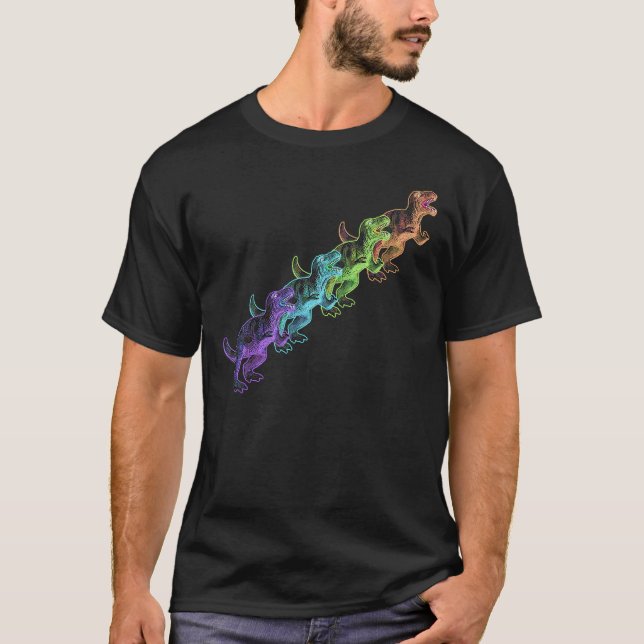 Camiseta retra del arte pop de los dinosaurios (Anverso)