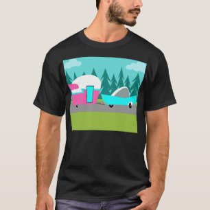 Camiseta retra del campista/del remolque y del