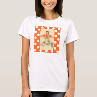 Camiseta retra del cocinero del lunar caprichoso