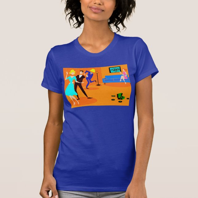 Camiseta retra del cóctel del dibujo animado (Anverso)