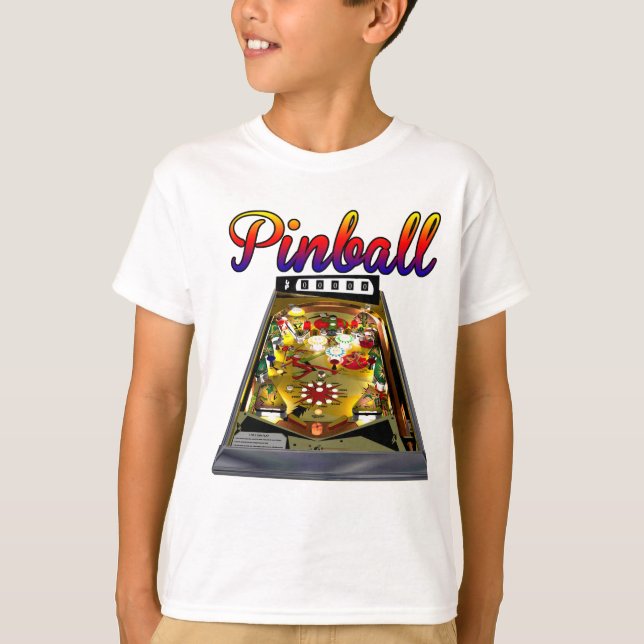 Camiseta retra del diseño de máquina de pinball (Anverso)