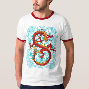 Camiseta retra del dragón rojo
