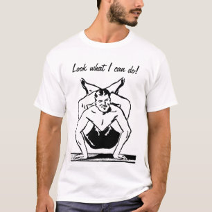 Camiseta retra del hombre del contorsionista