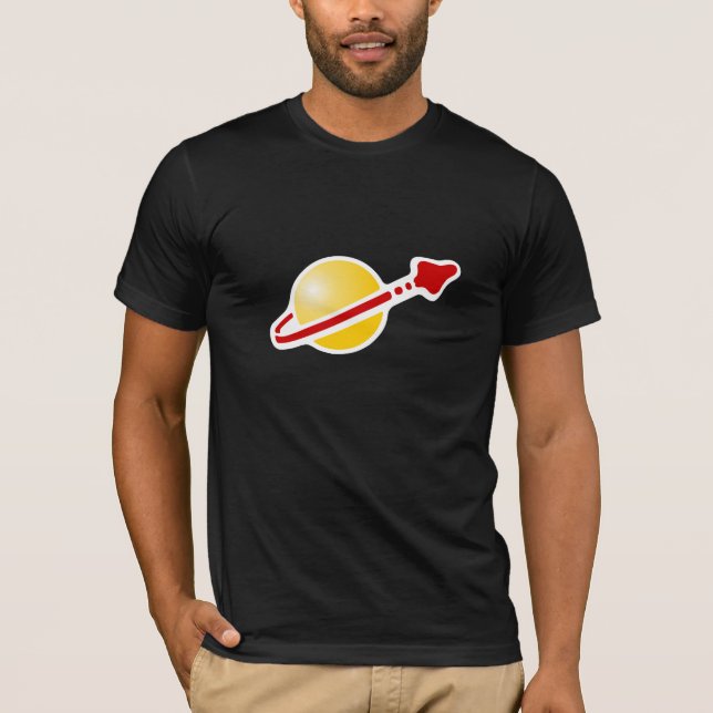 Camiseta retra del logotipo del espacio del (Anverso)