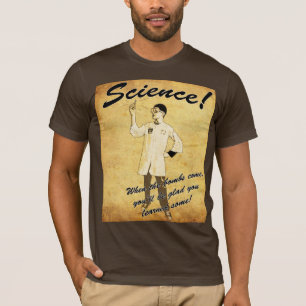 camiseta retra del poster de la ciencia de los