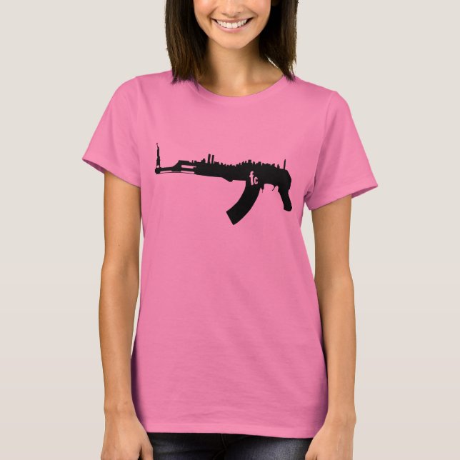 Camiseta retra para mujer de NY AK 47 (Anverso)