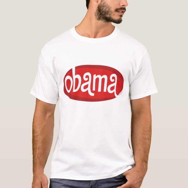 Camiseta retra roja de Obama (Anverso)