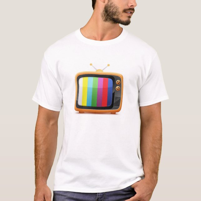 Camiseta retra vieja de la televisión (Anverso)