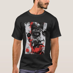 Camiseta Retrato abstracto caótico Grunge Arte vanguardista