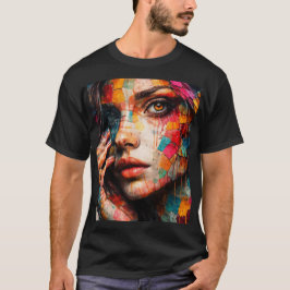 Camiseta Retrato abstracto colorido Arte de pared moderno