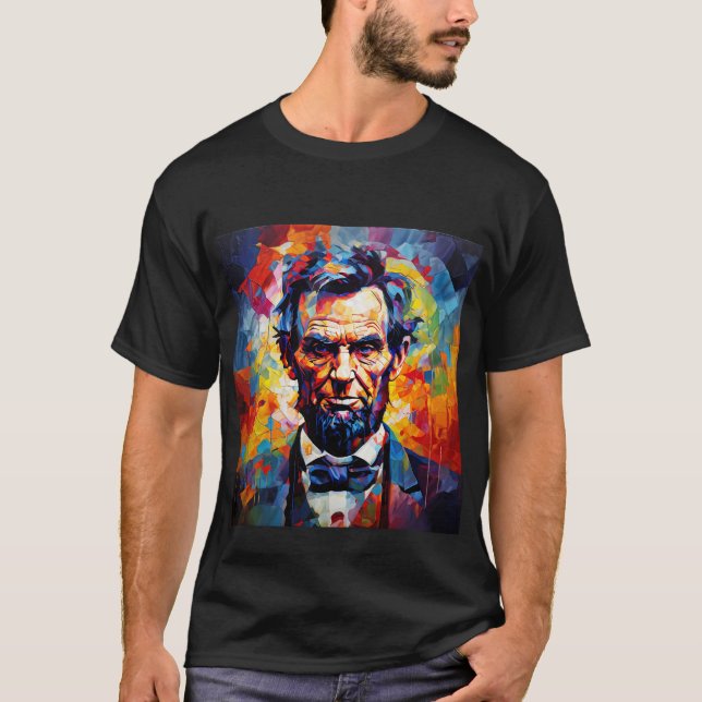 Camiseta Retrato abstracto de Abraham Lincoln (Anverso)