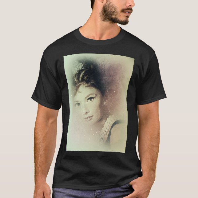 Camiseta Retrato abstracto de Hepburn T-ShirtAudrey Hepburn (Anverso)