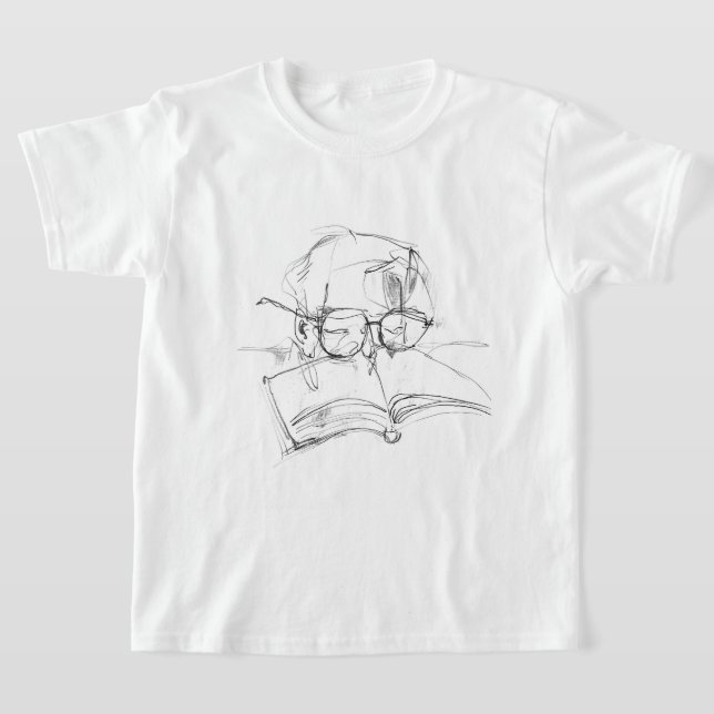 Camiseta Retrato abstracto de los lectores de libros (Distribución)