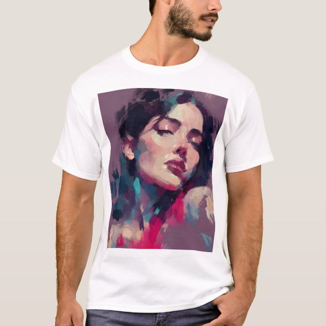 Camiseta Retrato abstracto de luz de neón (Anverso)