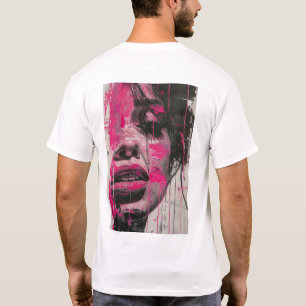 Camiseta Retrato abstracto de una mujer - negro, blanco, ro