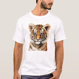 Camiseta Retrato acuarela de un pequeño tigre