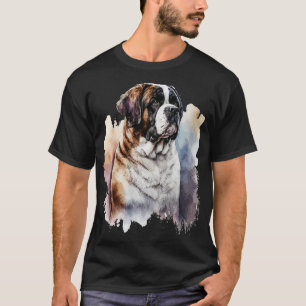 Camiseta Retrato acuático de Perro de San Bernardo