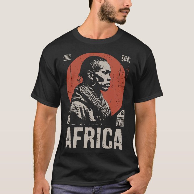 Camiseta Retrato africano del Sol Rojo | Arte de Patrimonio (Anverso)