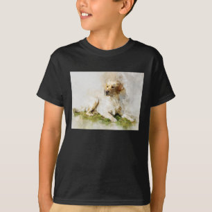 Camiseta Retrato al Acuarela de Perro Labrador Retriever 03