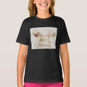 Camiseta Retrato al Acuarela de Perro Labrador Retriever 05