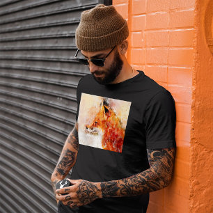 Camiseta Retrato al Acuarela del Zorro Rojo 03