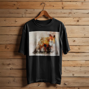 Camiseta Retrato al Acuarela del Zorro Rojo 04