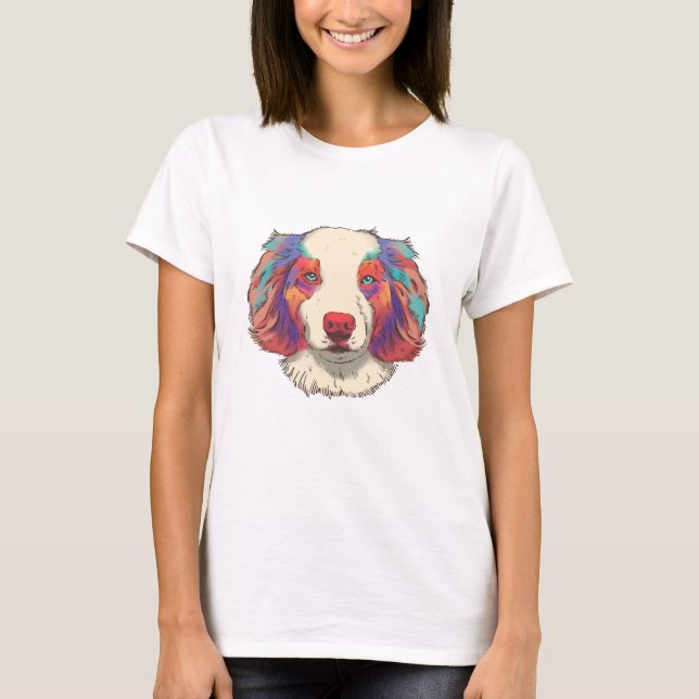 Camiseta Retrato animal de mascota de perro de perro de per (Anverso)