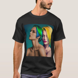 Camiseta Retrato arcoiris doble