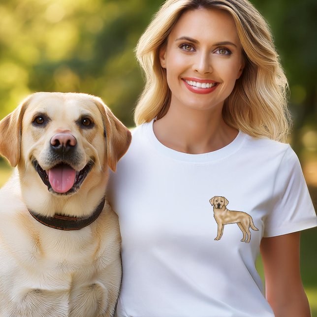 Camiseta Retrato Art Cute Lab de Labrador Amarillo Recupera (Please note: This image is a digital mockup.)
