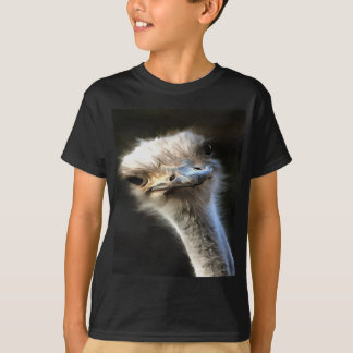 Camiseta Retrato artístico de avestruz con expresión falsa
