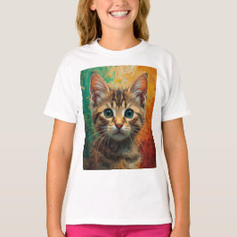 Camiseta Retrato artístico de gatitos - Pintura vibrante de