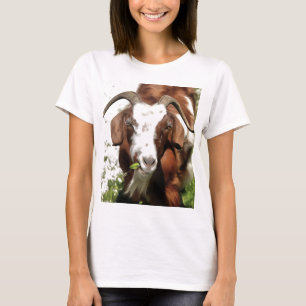 Camiseta Retrato Artístico De Una Cabra Que Alardea