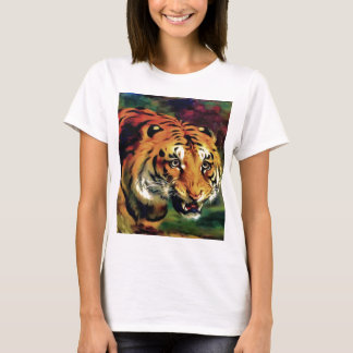 Camiseta Retrato artístico del tigre parpadeante