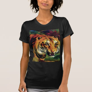 Camiseta Retrato artístico del tigre parpadeante