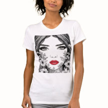 Retrato artístico elegante de líneas femeninas - c