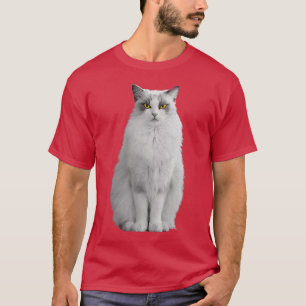 Camiseta Retrato blanco CAT ojos amarillos