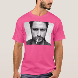 Camiseta Retrato blanco negro de Gerard Butler