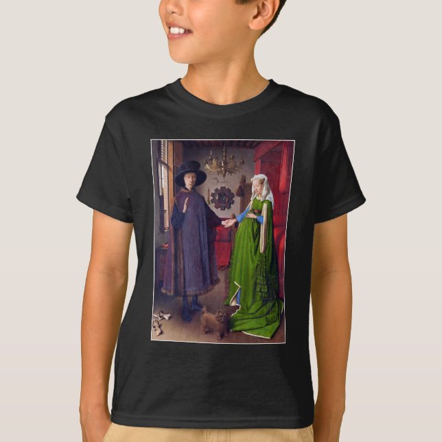 Camiseta Retrato boda de Jan Van Eyck (Anverso)