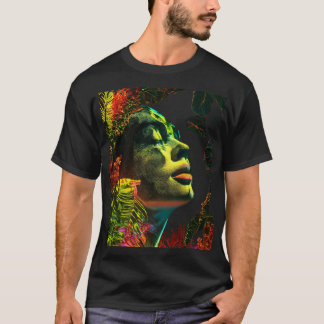 Camiseta Retrato botánico de resplandor neón - Arte natural