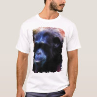 Camiseta Retrato Chimpancé Azul Arty