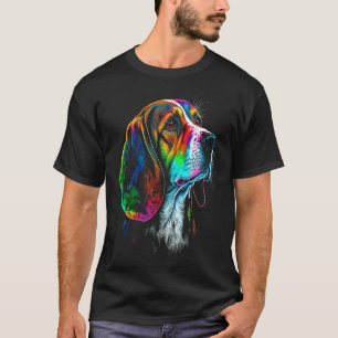 Camiseta Retrato Colorido de Cara de Beagle para Dueños de