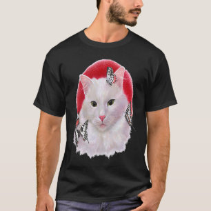Camiseta Retrato colorido de gato Kitty pintado a mano con