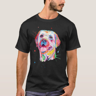 Camiseta Retrato colorido de Labrador amarillo recuperador