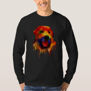 Camiseta Retrato colorido de Labrador Retriever con salpica