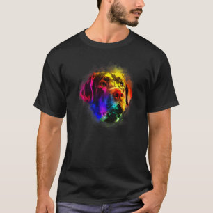 Camiseta Retrato colorido de Labrador Retriever con salpica