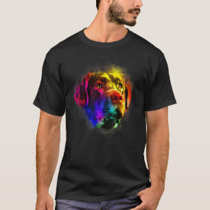 Camiseta Retrato colorido de Labrador Retriever con salpica