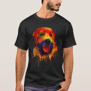 Camiseta Retrato colorido de Labrador Retriever con salpica